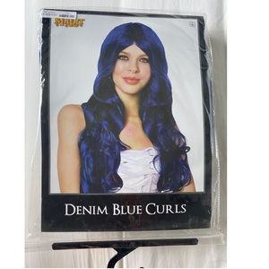 Blue curls long wig. Worn once